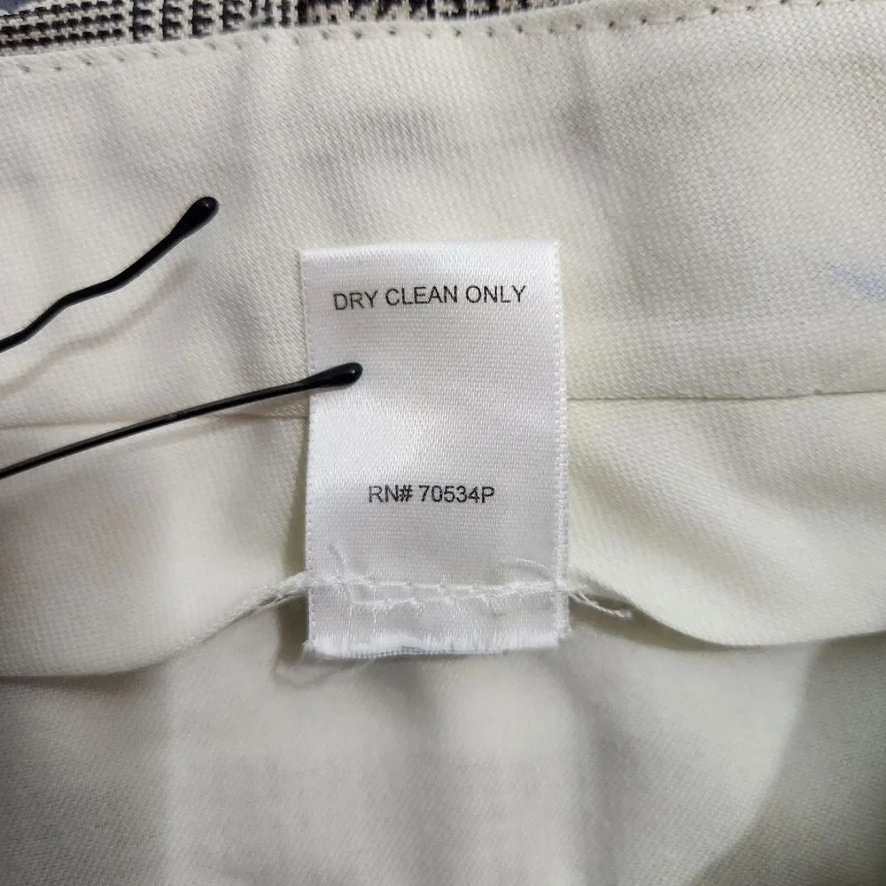 Orvis Dress Pants Men 38 (37x32) Black Glen Plaid Pleated Straight Leg